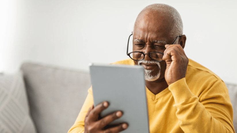 Blog20Covers20-202023-11-14T124240.642 Elderly man wearing glasses while looking at something on a tablet