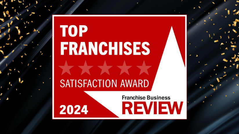 Top Franchises Satisfaction Award 2024 with confetti background