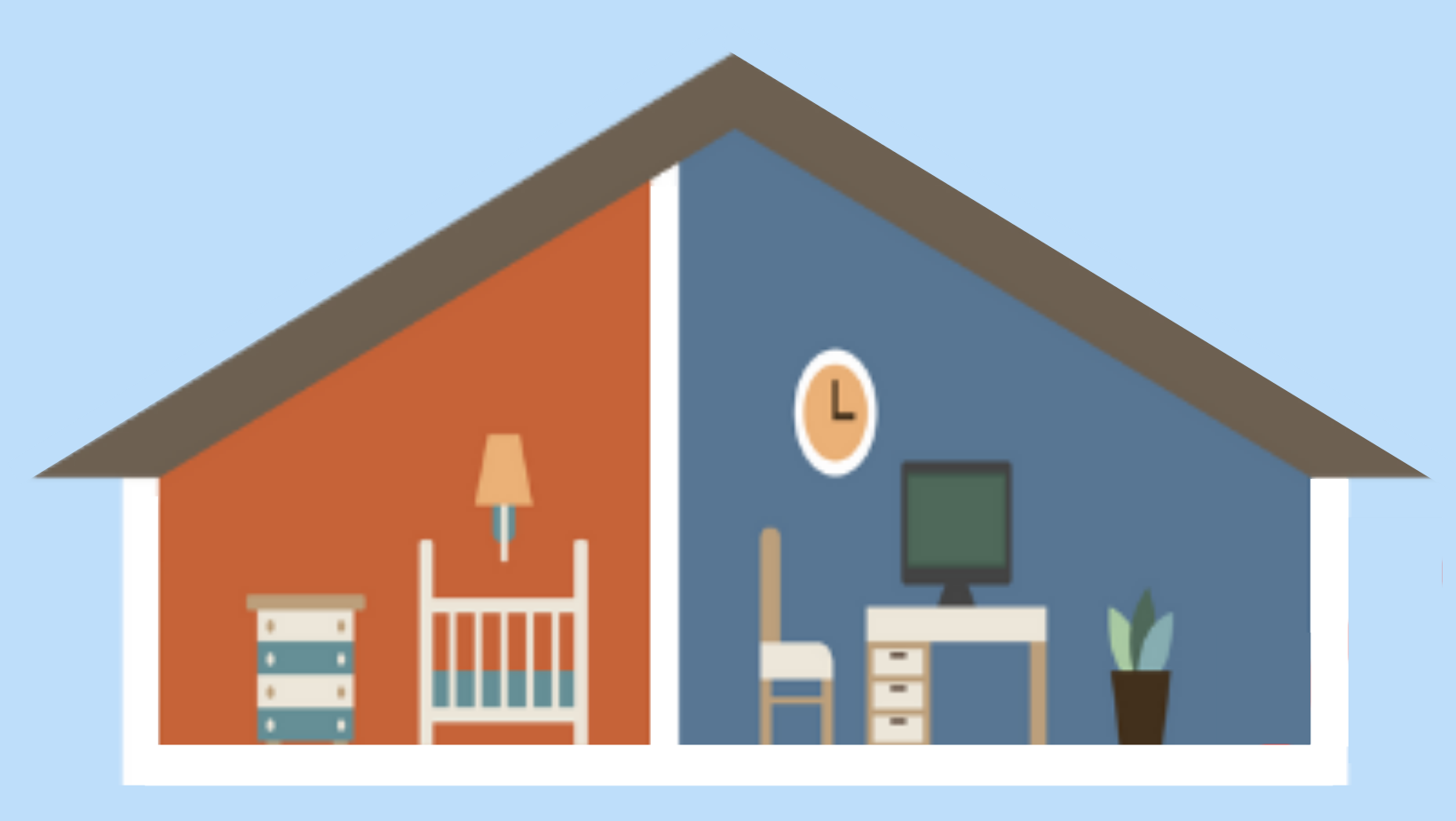 Blog20Covers20285329 Graphic of a home with an office and a nursery