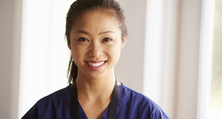Portrait of a female caregiver smiling