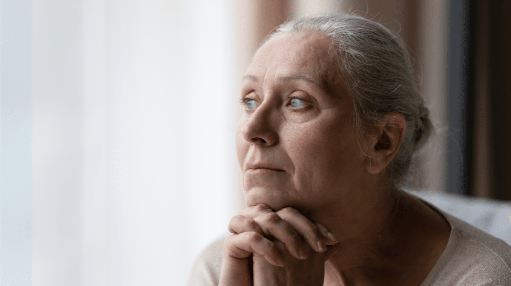 Senior woman looking sad