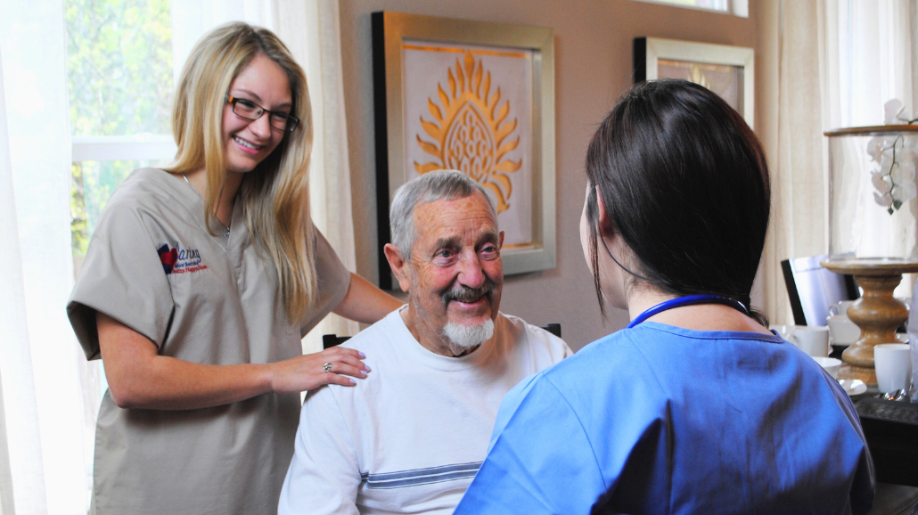 Caring Senior Service caregiver meeting a new client