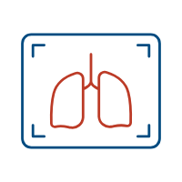 Wired outline of a lung e-ray