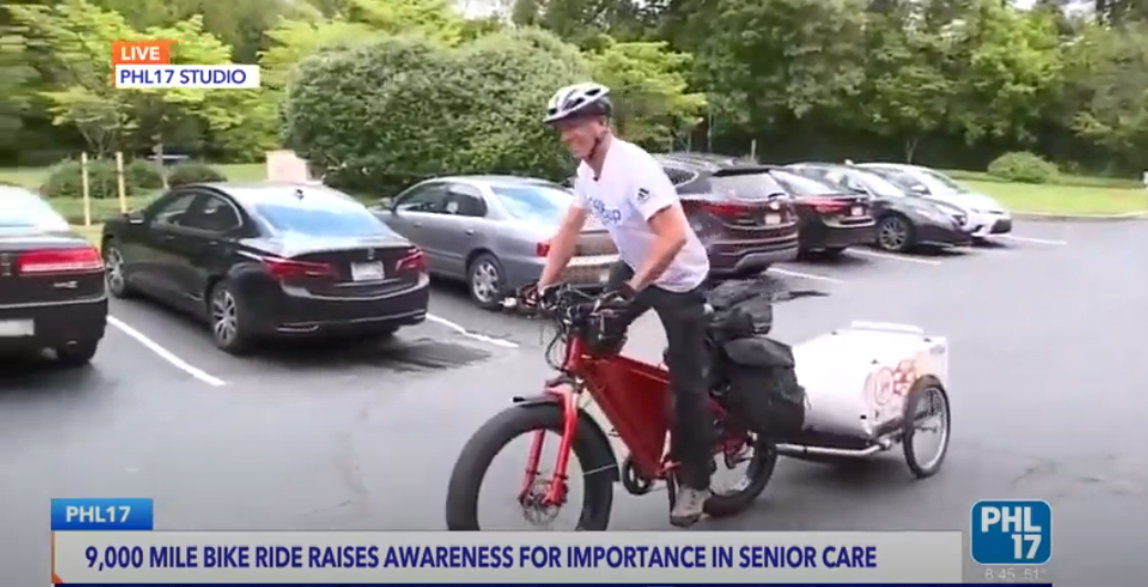 Jeff Salter on a local news station in Philadelphia