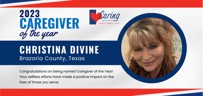 2023 Caregiver of the Year award graphic for Christina Divine