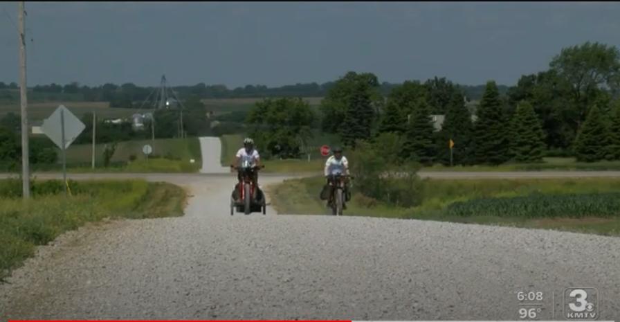 Jeff Salter and Del Salinas riding ebikes for Close the Gap in Senior Care