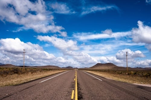 Scenic view of Texas highway