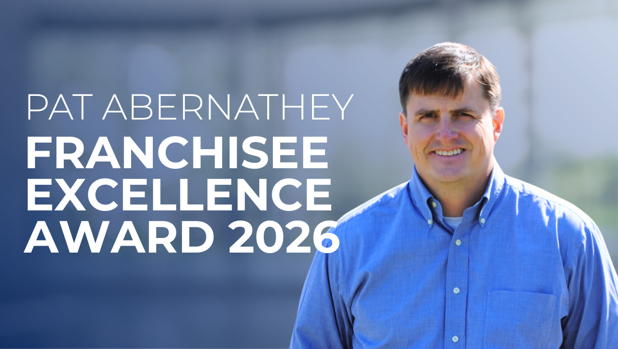 Pat Abernathey with text "Franchisee excellence award 2026"