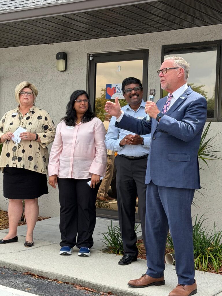 Fort Myers mayor, Kevin Anderson, speaking at grand opening for Caring Senior Service